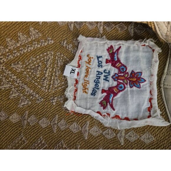 Johnny Was tan mixed material open front belted cardigan. Size XL. - Picture 4 of 5